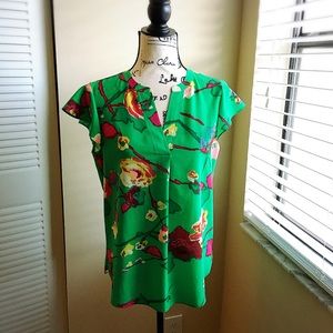 💕J. Crew Floral Print Flutter-sleeve Tank💕